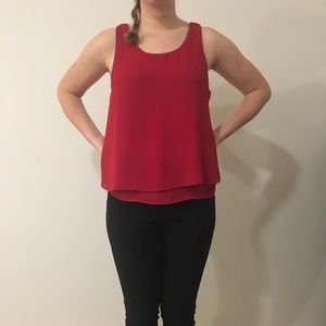 Red Tank with Delicate Gold Trim